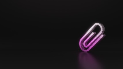 science glitter symbol of attachment icon 3D rendering