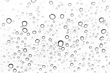 Rain drops on window glasses surface Natural Pattern of raindrops. Natural pattern of raindrops on white background for your design.