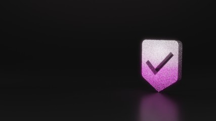 science glitter symbol of been here marker icon 3D rendering