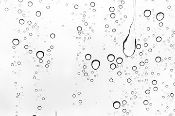 Rain drops on window glasses surface Natural Pattern of raindrops. Natural pattern of raindrops on white background for your design.