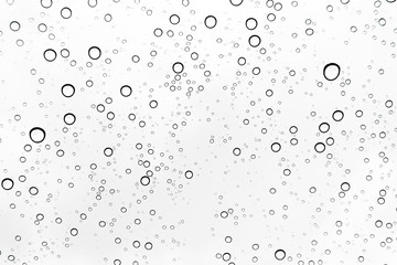Rain drops on window glasses surface Natural Pattern of raindrops. Natural pattern of raindrops on white background for your design.