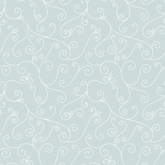 Seamless pattern with hand drawn swirls. Abstract background with hand drawn elements. Vector illustration