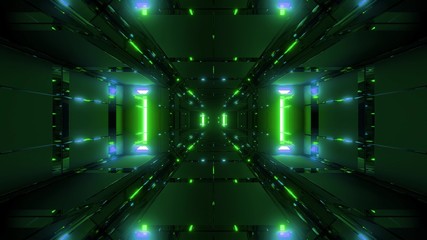 abstract futuristic glowing scifi tunnel corridor with cool reflection 3d rendering wallpaper background