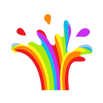 LGBT splashing fountain rainbow symbol icon. Gay pride, vector illustration.