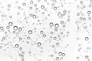 Rain drops on window glasses surface Natural Pattern of raindrops. Natural pattern of raindrops on white background for your design.