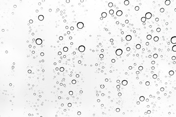 Rain drops on window glasses surface Natural Pattern of raindrops. Natural pattern of raindrops on white background for your design.