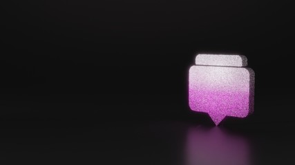 science glitter symbol of rectangular chat bubbles icon 3D rendering