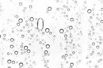 Rain drops on window glasses surface Natural Pattern of raindrops. Natural pattern of raindrops on white background for your design.