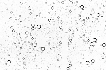 Rain drops on window glasses surface Natural Pattern of raindrops. Natural pattern of raindrops on white background for your design.