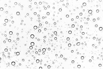 Rain drops on window glasses surface Natural Pattern of raindrops. Natural pattern of raindrops on white background for your design.