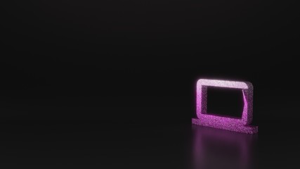 science glitter symbol of computer icon 3D rendering