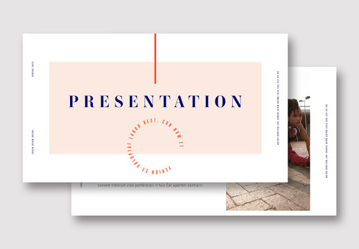 Presentation Layout with Pink and Red Elements