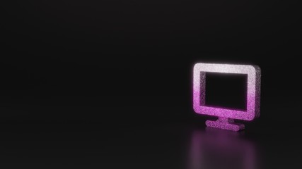 science glitter symbol of desktop icon 3D rendering