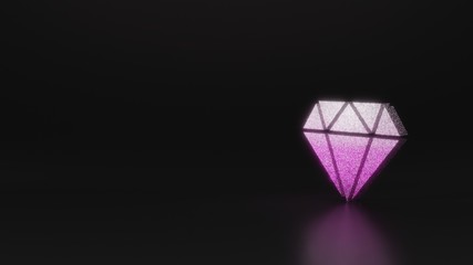 science glitter symbol of diamond icon 3D rendering