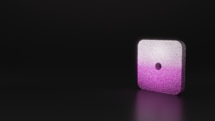 science glitter symbol of dice one icon 3D rendering