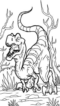Coloring book, Velociraptor dinosaur, coloring