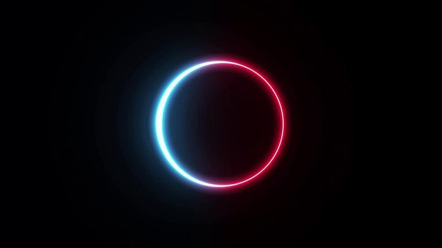 Neon Logo With Tapered Strokes Shape Background Loop/ 4k animation of an abstract background with neon logo stroke shapes looping