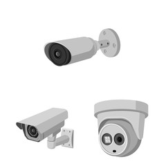 Vector illustration of cctv and camera symbol. Collection of cctv and system vector icon for stock.