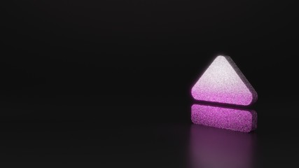 science glitter symbol of eject icon 3D rendering