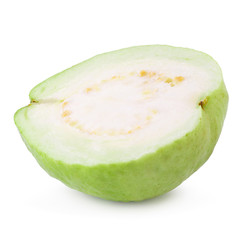 Guava fruit cut out isolated on the white background