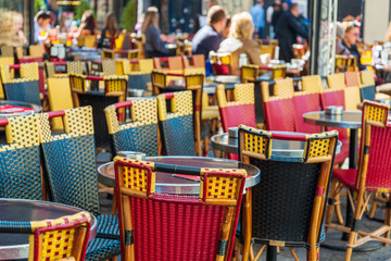 PARIS, FRANCE - MARCH 31, 2019: Restaurants in Paris city, France.