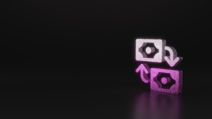 science glitter symbol of exchange icon 3D rendering