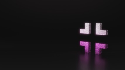 science glitter symbol of exit icon 3D rendering