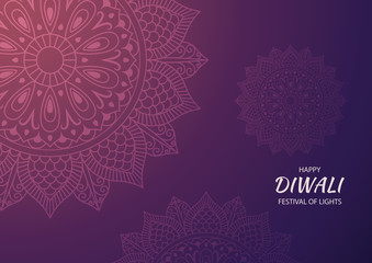 Happy Diwali Hindu festival banner, card. Vector illustration