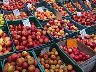 Apples for sale at the market in Warsaw