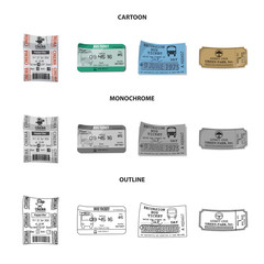 Isolated object of ticket and admission symbol. Collection of ticket and event stock vector illustration.