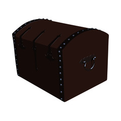 Old brown coffer vector illustration