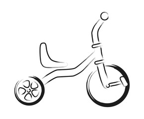 three wheel bike hand drawing vector illustration