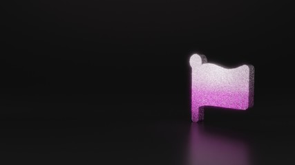 science glitter symbol of flag icon 3D rendering
