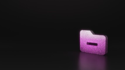 science glitter symbol of folder minus icon 3D rendering