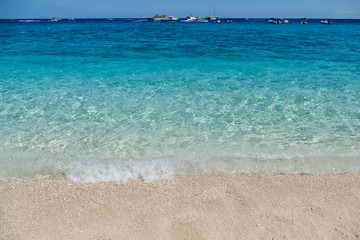 Beach in Cala Gonone in The Emerald Coast, Orosei Gulf, Sardinia, Italy. Destination Scenic.
