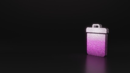 science glitter symbol of garbage icon 3D rendering