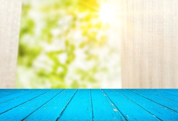 Wood table top on abstract  background