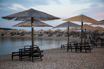 The beach in the evening
