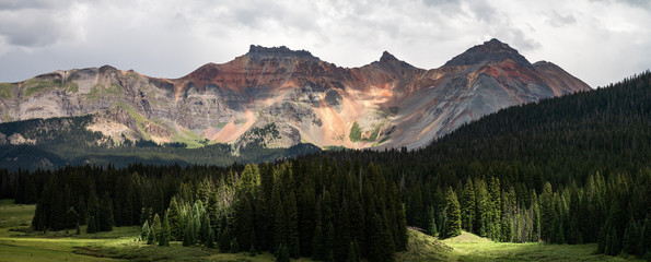 Forest and San Juan Mountains, San Juan National Forest, Colorado, United States