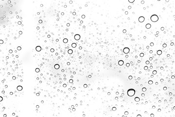 Rain drops on window glasses surface Natural Pattern of raindrops. Natural pattern of raindrops on white background for your design.