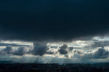 dramatic sky with clouds
