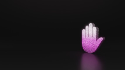 science glitter symbol of hold icon 3D rendering