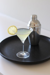 Lemon Drop Martini with shaker