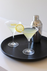 Lemon Drop Martini with shaker