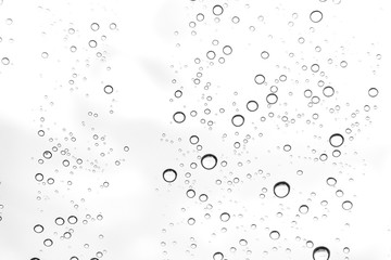 Rain drops on window glasses surface Natural Pattern of raindrops. Natural pattern of raindrops on white background for your design.