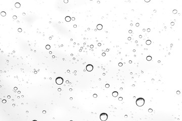 Rain drops on window glasses surface Natural Pattern of raindrops. Natural pattern of raindrops on white background for your design.