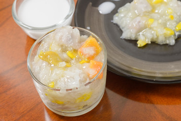 grass jelly thai dessert food sweet