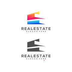 Printreal estate logo design vector illustration