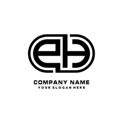 Obraz premium PH initial letters looping linked oval elegant logo blue, black