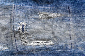 Jeans missing fashion. denim jeans background with seam of jeans fashion design. stitched texture denim background of fashion design. good for background.
